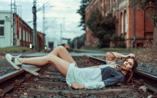Train track fashion photorealistic urban - anka zhuravleva free wallpaper