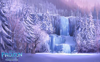 Frozen waterfall forest winter nature - waterfall free wallpaper