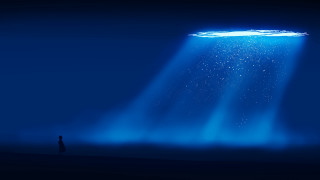 Blue light man sky moon - free stars wallpaper for desktop