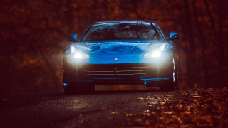 Blue sports car night headlights - headlight free wallpaper for desktop
