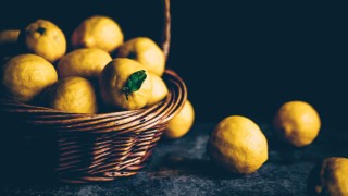 Lemon basket stilllife moonlight food - a table top free wallpaper