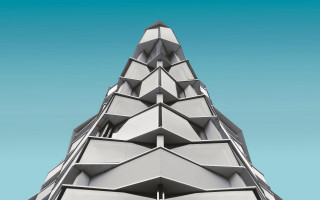 Tall building clock bauhaus architecture - the top of its free wallpaper