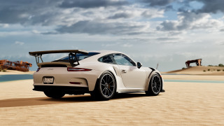 White sports car beach horse - a horse in the background free wallpaper