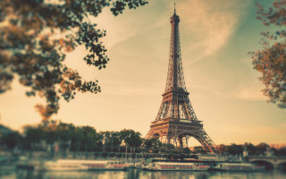 Eiffel tower paris autumn water - paris school free wallpaper