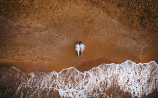 Beach romantic erosion sand water - wave free wallpaper