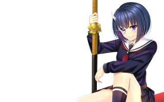 Woman sailor outfit sitting pole - a pole free wallpaper for desktop