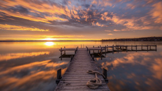 Dock rope sunset clouds boat - the sky and a boat free wallpaper