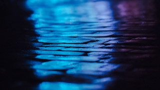 Blue ocean hologram street neon - a blue light free wallpaper