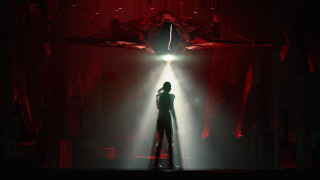 Woman red light dark room 2 - cobra free wallpaper for desktop