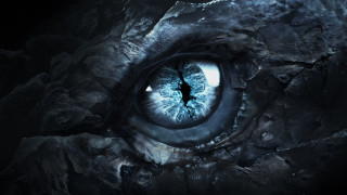 Blue eye cave rocks gothic - realistic eye free wallpaper for desktop