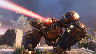 Robot red light battle scene - huge free wallpaper