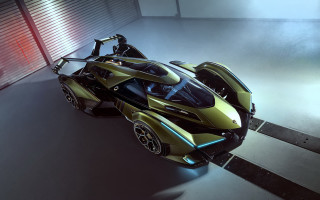 Futuristic car dimlylit room redlight - a futuristic car free wallpaper