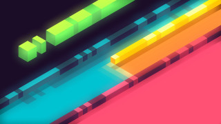 Colorful light green synchromism pixelart - chromatic aberration free wallpaper