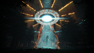 Afrofuturism lightdisplay man cityscape galaxy - filip hodas free wallpaper for desktop