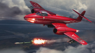 Red plane cloudy sky rocket - a cloudy sky free wallpaper for desktop