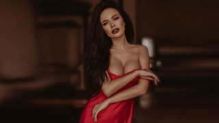 Red dress romanticism elina karimova - her arm free wallpaper