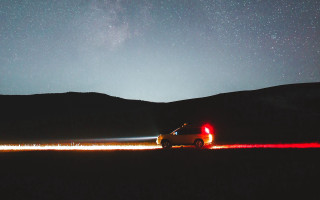 Night sky stars car road - amir zand free wallpaper for desktop