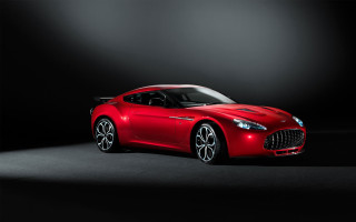 Red sports car dark room 26 - the side of the car free wallpaper for desktop
