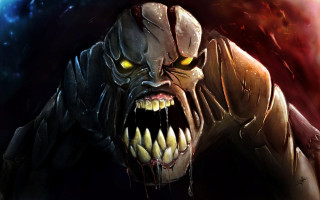 Demonic creature yellow eyes fangs - a demonic looking creature free wallpaper for desktop