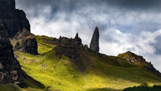 Mountain rock formation cloudy sky - david paton free wallpaper