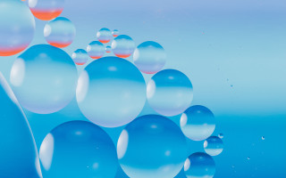 Bubbles floating air blue surface - the air next free wallpaper