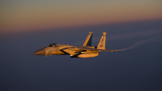Fighter jet sunset smoke backlit - the air free wallpaper