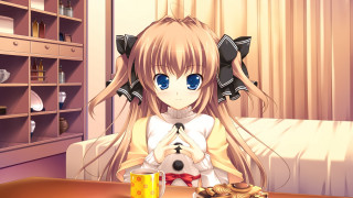 Girl sitting table food coffee - a girl sitting free wallpaper