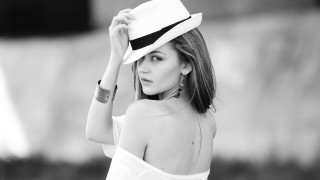 Woman white dress hat black - a white dress and a hat free wallpaper