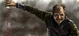 Bloody man knife bloody hand - epic fantasy character art free wallpaper for desktop