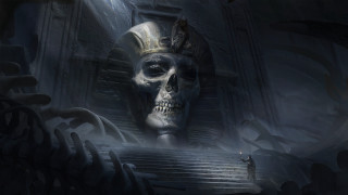 Skeleton crown cave stairs fantasy - a skeleton free wallpaper for desktop