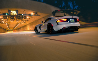White sports car night cobra - the top of the car free wallpaper