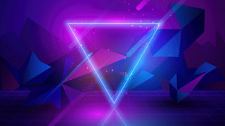 Purple blue abstract triangle neon 2 - abstract background free wallpaper