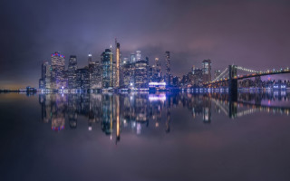 City skyline bridge river night 106 - a bridge and a river free wallpaper