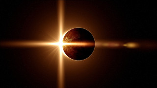 Solar eclipse sun space aurora - a white line in the middle free wallpaper