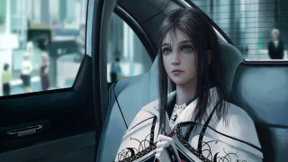 Woman car white shirt black - a black tie free wallpaper for desktop