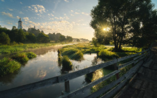 River forest hillside city starry - a lush green forest next free wallpaper