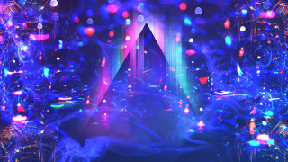 Neon hologram city aurora galaxy - affinity photo free wallpaper for desktop