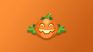 Pumpkin smile leaves halloween vector - an orange background free wallpaper