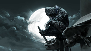 Man ledge gun moon fantasy - bloodborne free wallpaper