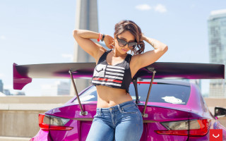 Woman bikini car surfboard model - a woman in a bikini top free wallpaper