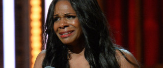 Woman long hair microphone curtain - emotional free wallpaper