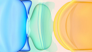 Colored shapes hologram gradient shiny - a white background free wallpaper