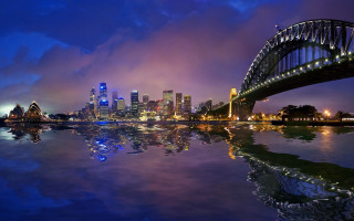 City skyline bridge river night 53 - elizabeth durack free wallpaper