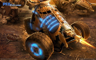 Monster truck glowing wheels computer - rear free wallpaper for desktop