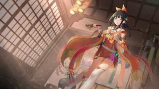 Woman red dress sword indoor - a sword in a room free wallpaper