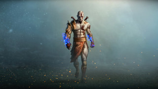 Man blue light armored astronaut - a dark area free wallpaper