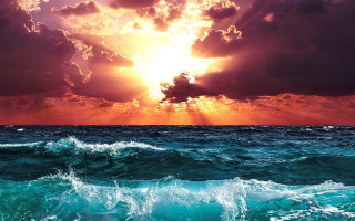 Ocean sunset dock bridge lighthouse - a sky in the background free wallpaper for desktop