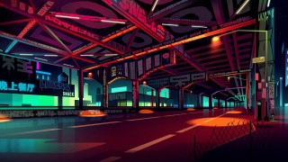 Cyberpunk city night neon bridge - cyberpunk city free wallpaper for desktop