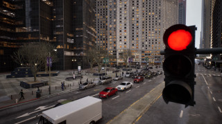 Traffic light city street night - free city wallpaper