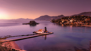 Small boat pier purple sky - exekia free wallpaper for desktop